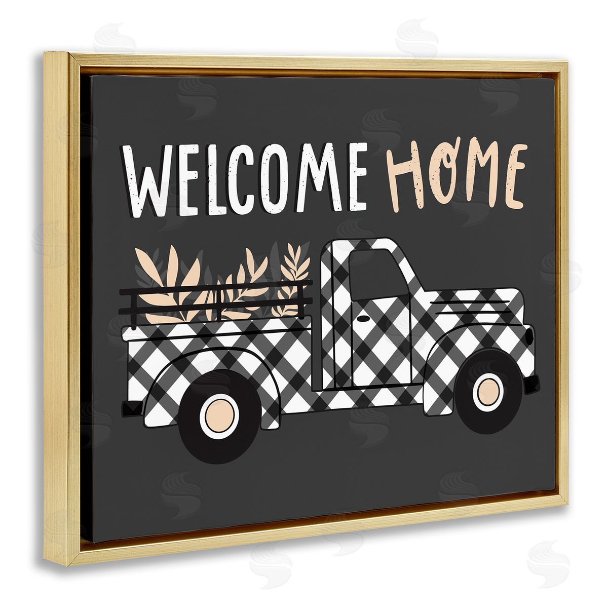Arrolynn Weiderhold Autumn Harvest Truck Welcome Home  Gold Floater Frame Canvas Art