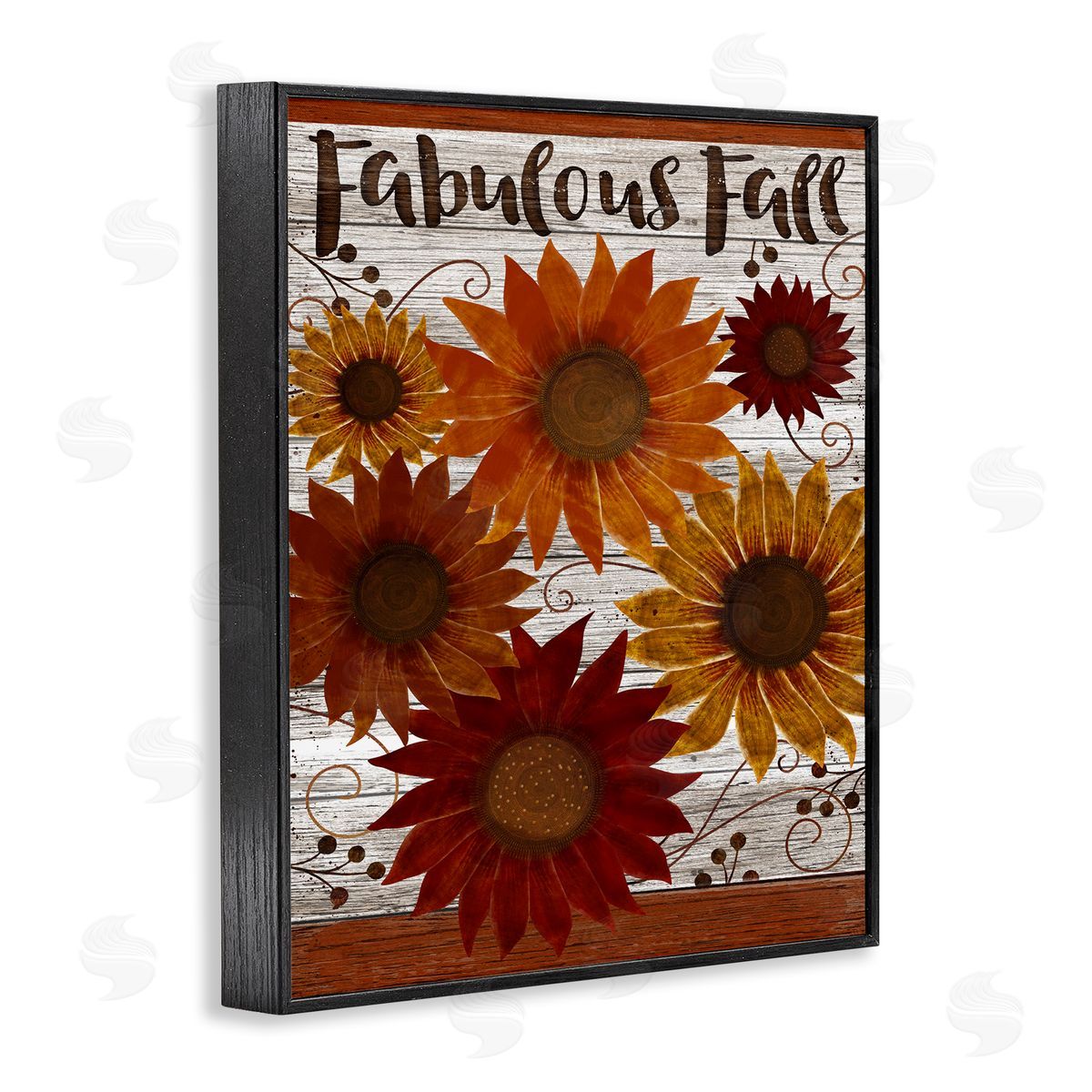 Beth Albert Fabulous Fall Rustic Sunflowers Black Framed Giclee Wall Art
