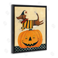 Bernadette Deming | Vintage Carved Pumpkin Dog Illustration