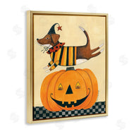Bernadette Deming | Vintage Carved Pumpkin Dog Illustration