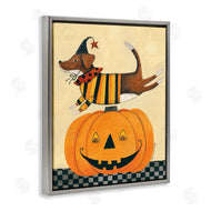 Bernadette Deming | Vintage Carved Pumpkin Dog Illustration