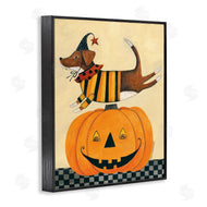 Bernadette Deming | Vintage Carved Pumpkin Dog Illustration