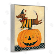 Bernadette Deming | Vintage Carved Pumpkin Dog Illustration
