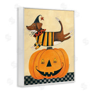 Bernadette Deming | Vintage Carved Pumpkin Dog Illustration