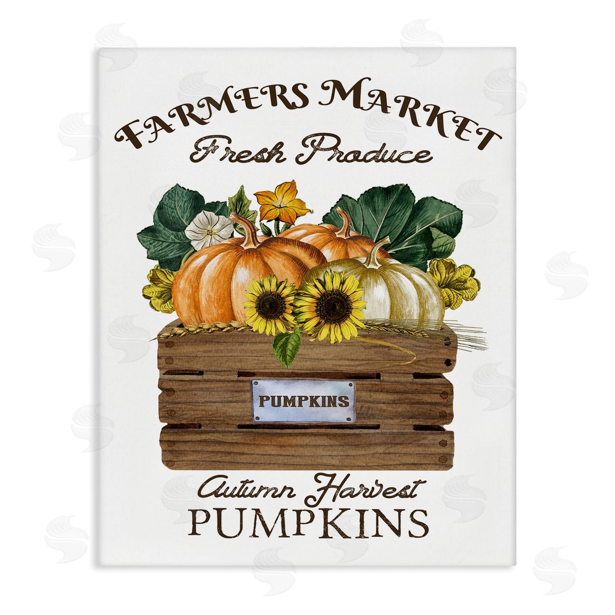 Deborah Brown Farmers Market Autumn Harvest Pumpkin Canvas Wall Art