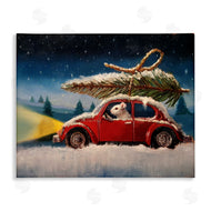 Lucia Heffernan | Mouse Driving Snow Holiday Tree
