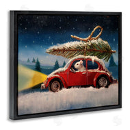 Lucia Heffernan | Mouse Driving Snow Holiday Tree