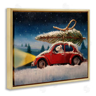 Lucia Heffernan | Mouse Driving Snow Holiday Tree