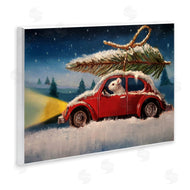 Lucia Heffernan | Mouse Driving Snow Holiday Tree