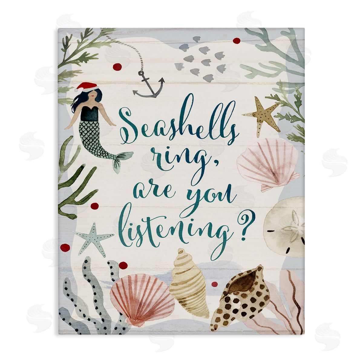 Nautical Christmas Song Pun Canvas Wall Art, Home Decor by Victoria Barnes
