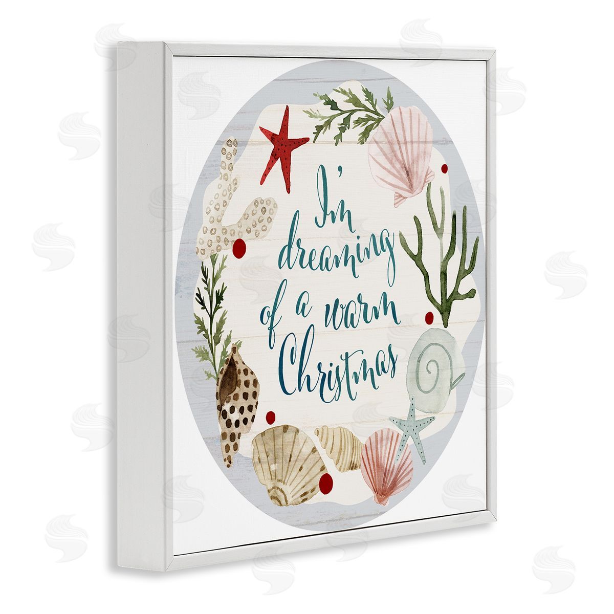 Victoria Barnes Warm Christmas Nautical Holiday White Framed Giclee Wall Art