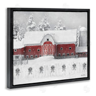 Lori Deiter | Red Barn Winter Scene Snowfall