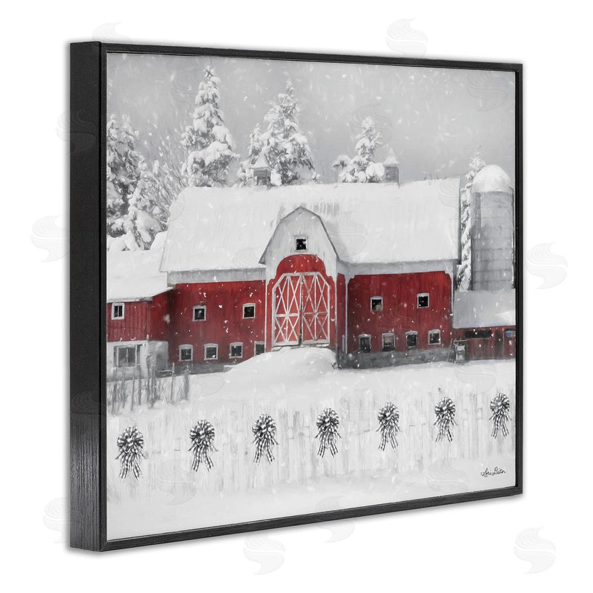 Lori Deiter | Red Barn Winter Scene Snowfall