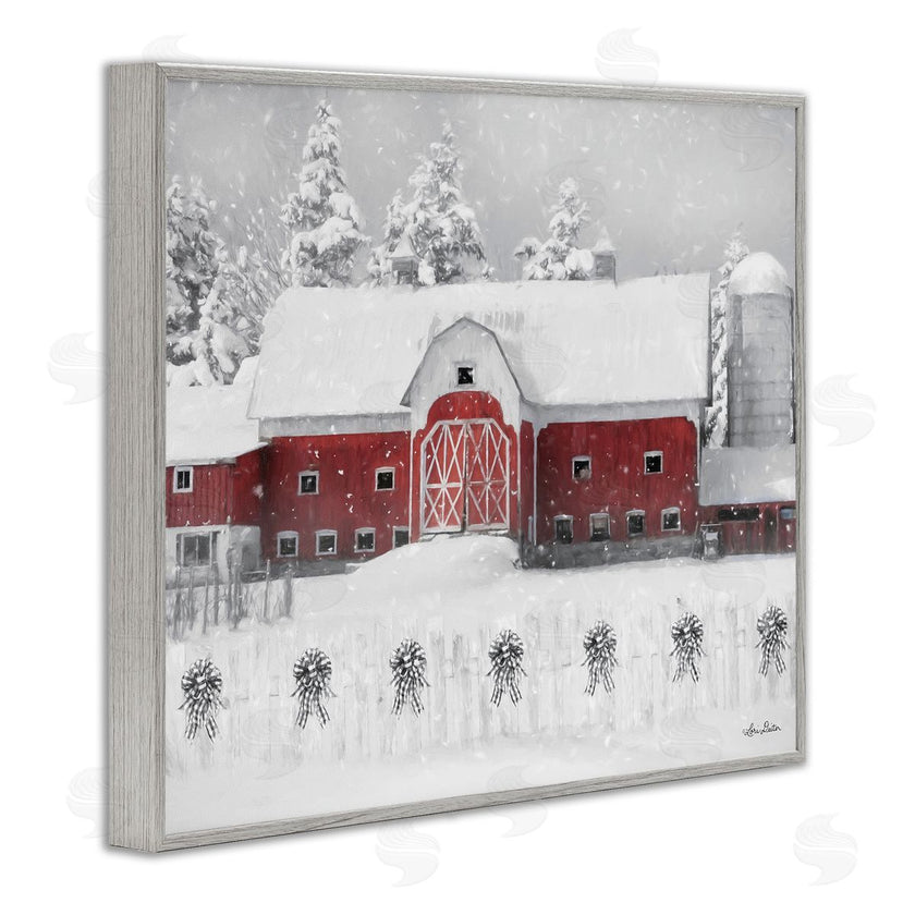 Lori Deiter | Red Barn Winter Scene Snowfall