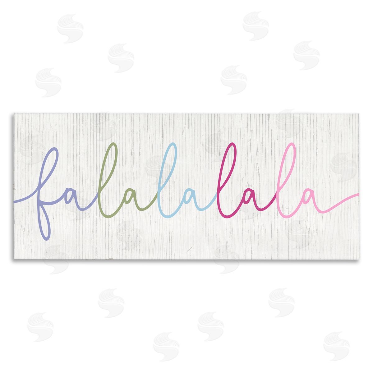 Stupell Studio Falalalala Holiday Cursive Rainbow Text Canvas Wall Art
