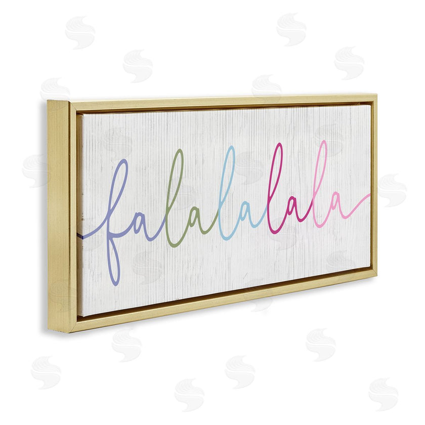 Stupell Studio | Falalalala Holiday Cursive Rainbow Text