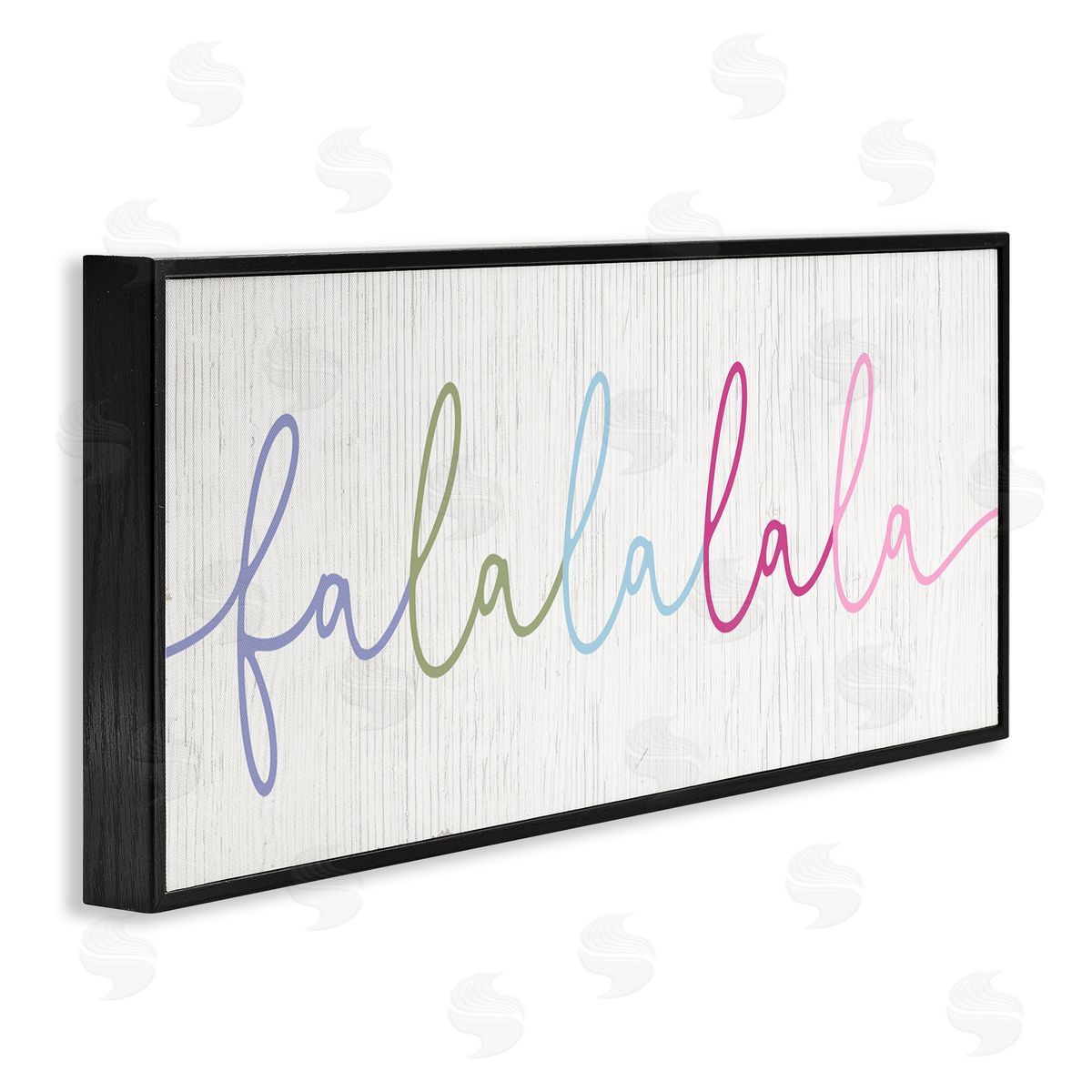 Stupell Studio Falalalala Holiday Cursive Rainbow Text Black Framed Giclee Wall Art