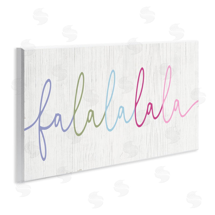 Stupell Studio | Falalalala Holiday Cursive Rainbow Text
