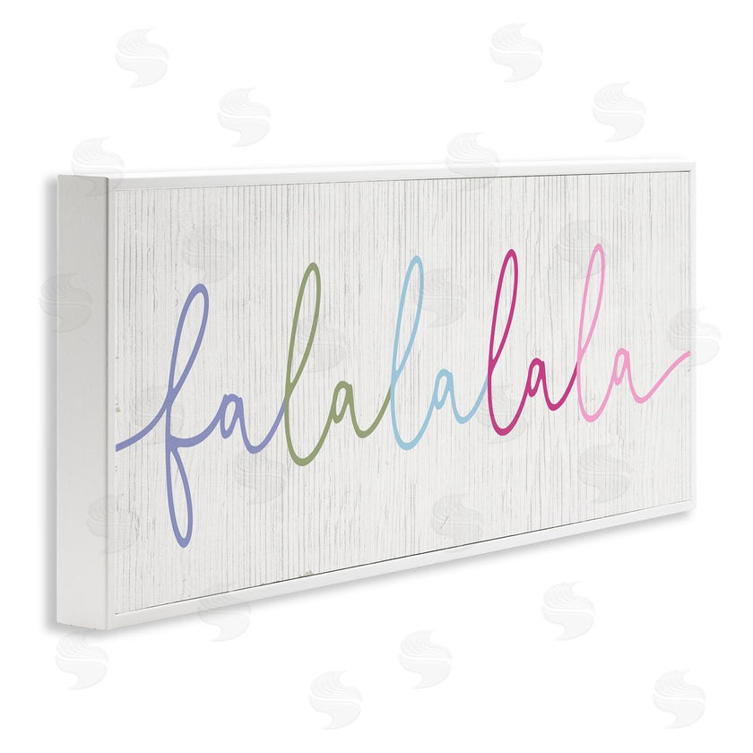 Stupell Studio | Falalalala Holiday Cursive Rainbow Text