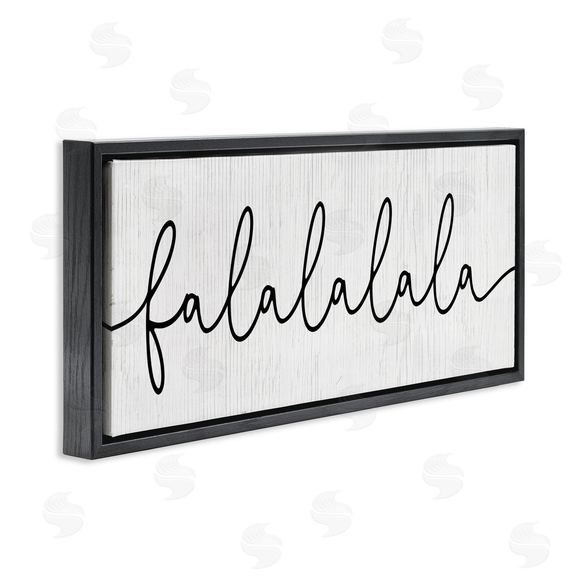 Falalalala Minimal Holiday Phrase Black Floating Frame Canvas Wall Art, Home Decor by Stupell Studio
