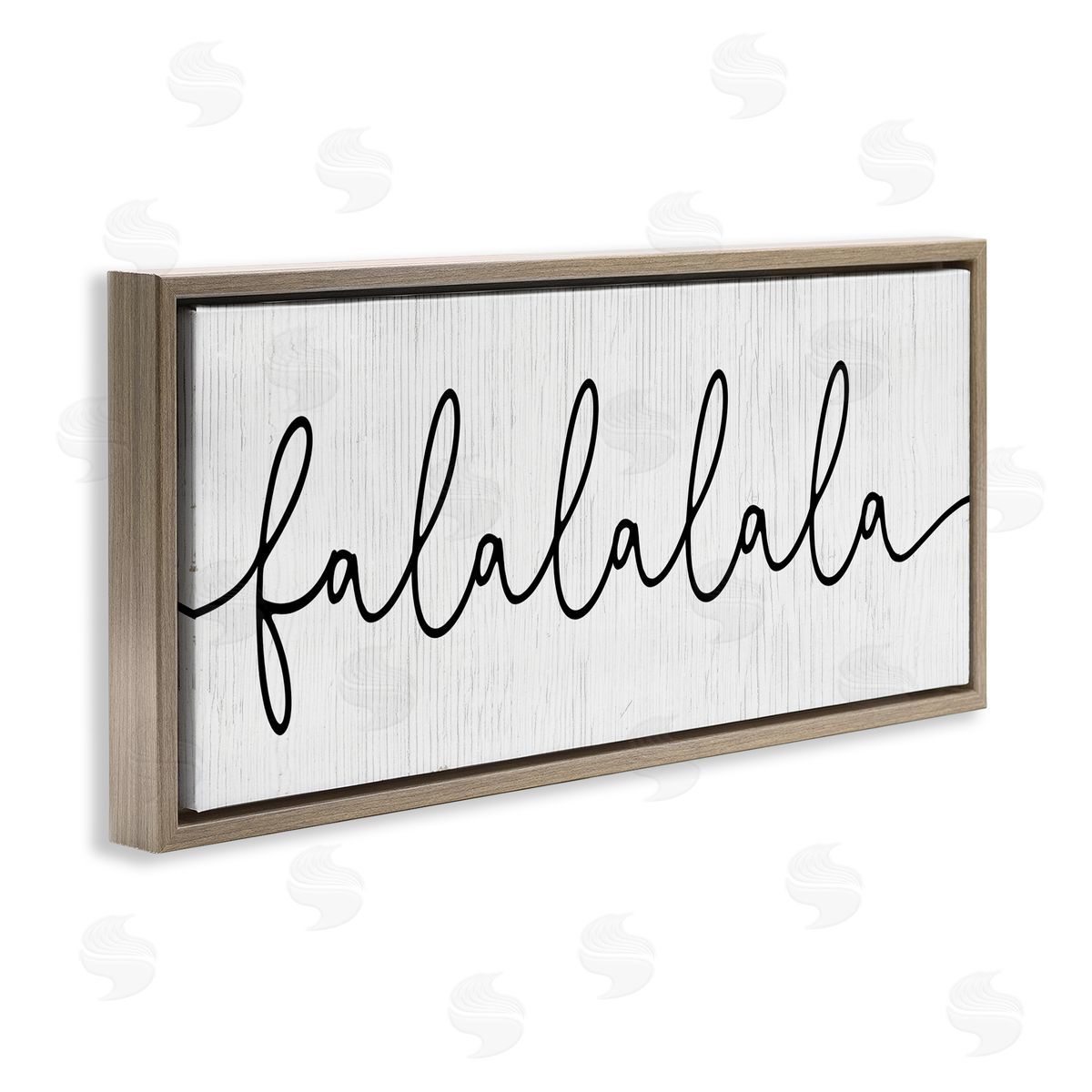 Falalalala Minimal Holiday Phrase Brown Floating Frame Canvas Wall Art, Home Decor by Stupell Studio