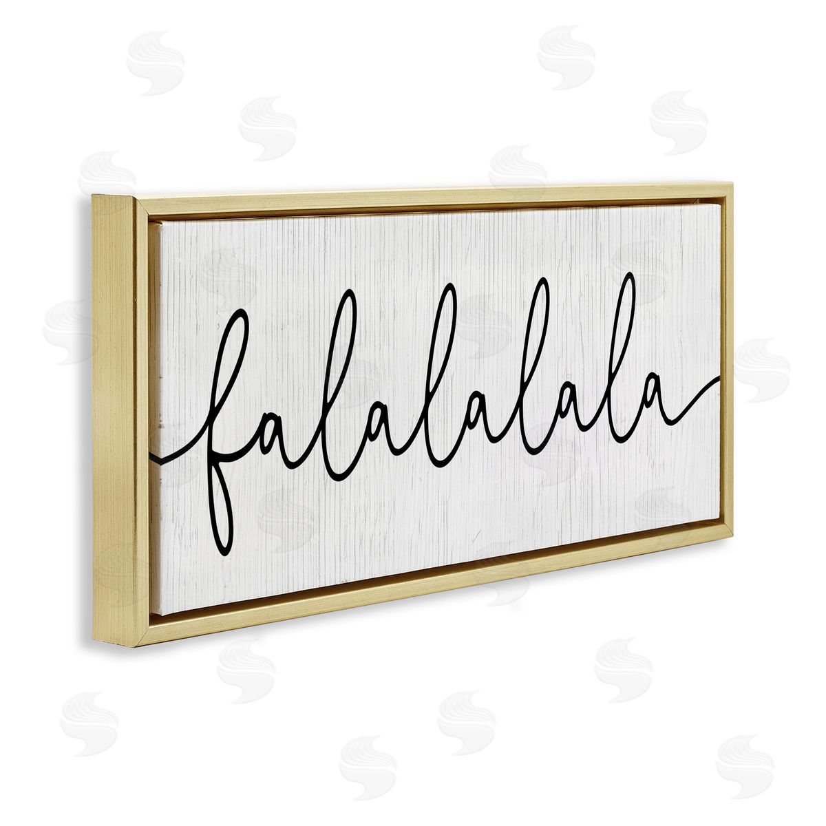 Falalalala Minimal Holiday Phrase Gold Floating Frame Canvas Wall Art, Home Decor by Stupell Studio