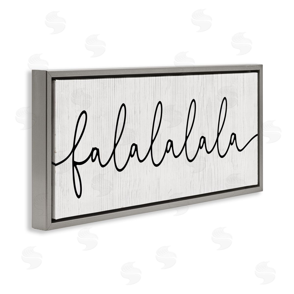 Falalalala Minimal Holiday Phrase Grey Floating Frame Canvas Wall Art, Home Decor by Stupell Studio