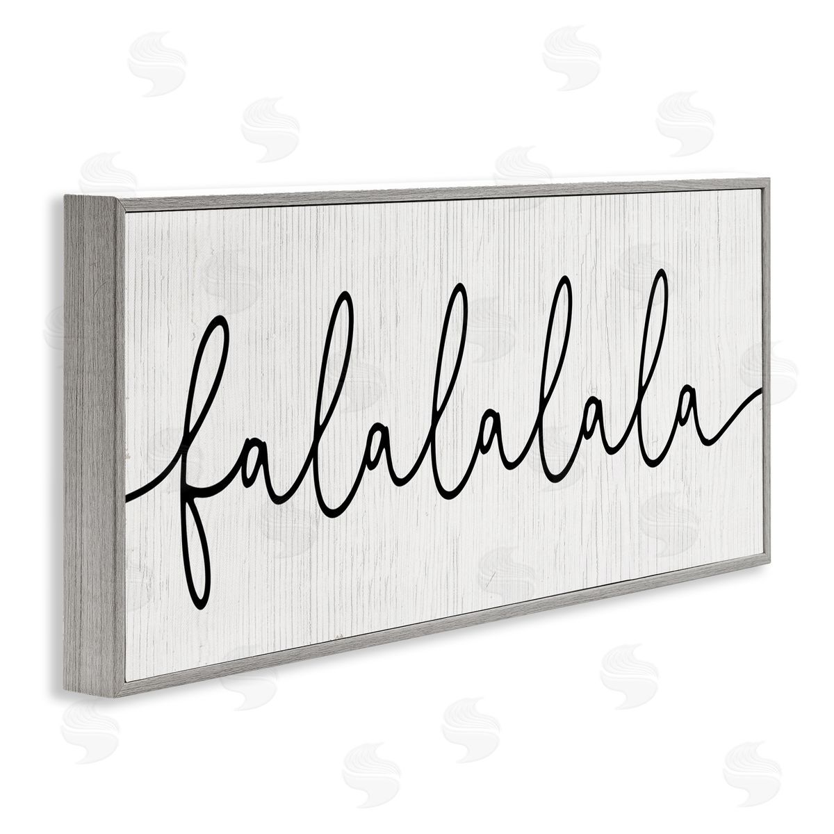 Falalalala Minimal Holiday Phrase Grey Frame Print Wall Art, Home Decor by Stupell Studio