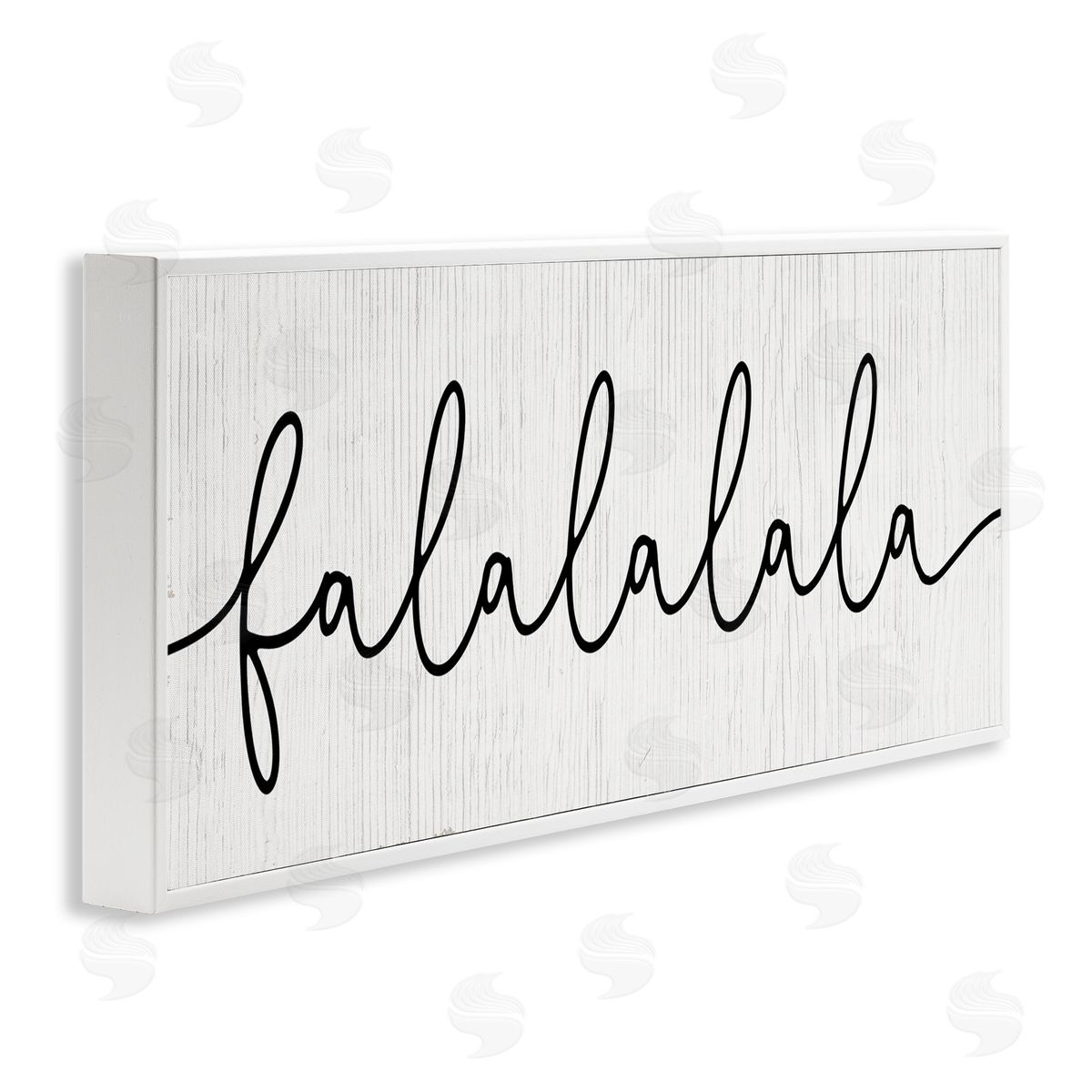 Falalalala Minimal Holiday Phrase White Frame Print Wall Art, Home Decor by Stupell Studio