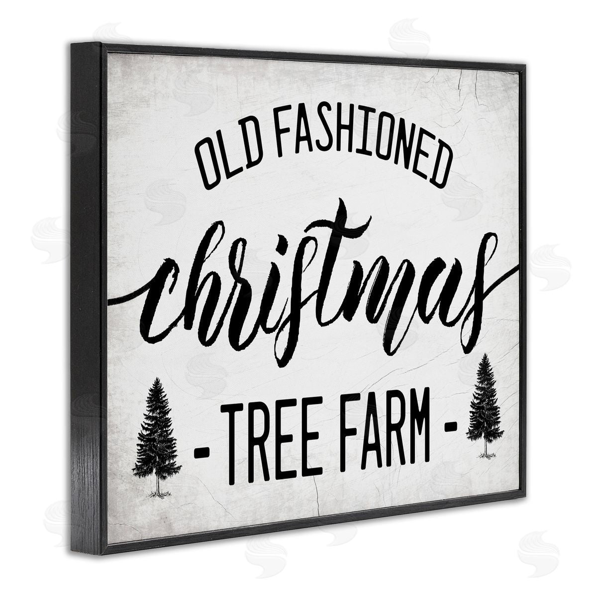 Stupell Studio Rustic Minimal Christmas Tree Farm Black Framed Giclee Wall Art