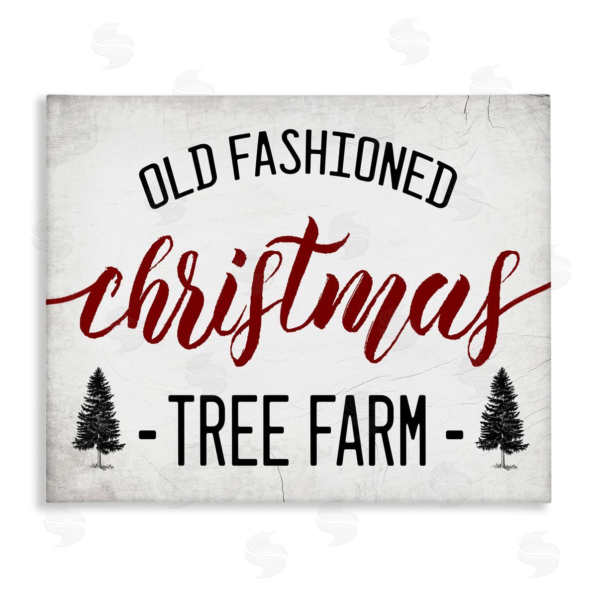 Stupell Studio Red Christmas Rustic Tree Farm Canvas Wall Art