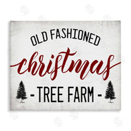 Stupell Studio | Red Christmas Rustic Tree Farm