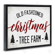 Stupell Studio | Red Christmas Rustic Tree Farm
