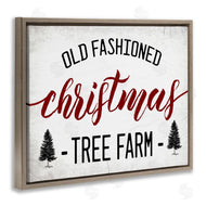 Stupell Studio | Red Christmas Rustic Tree Farm