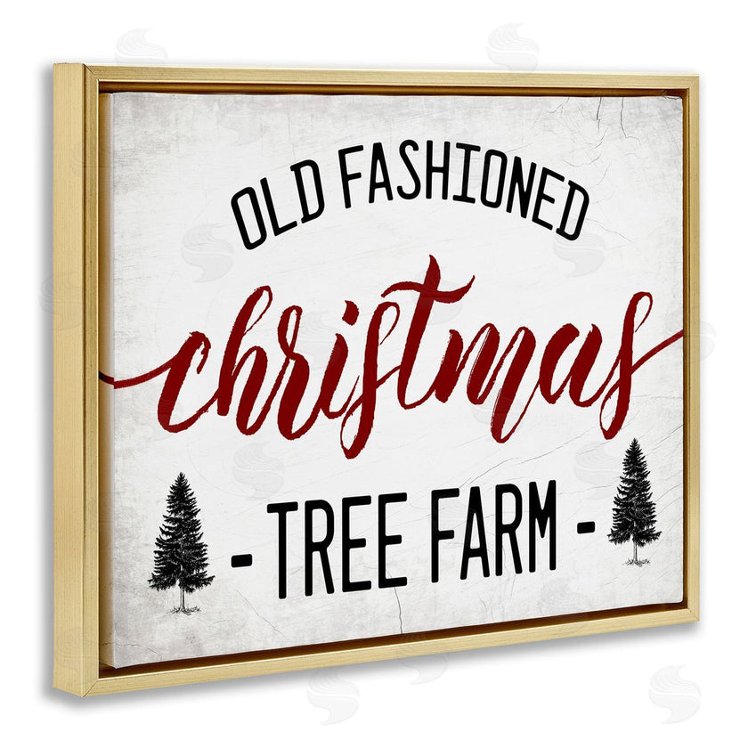 Stupell Studio | Red Christmas Rustic Tree Farm