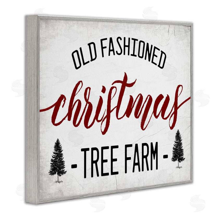 Stupell Studio | Red Christmas Rustic Tree Farm