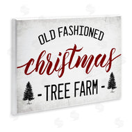 Stupell Studio | Red Christmas Rustic Tree Farm