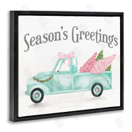 Stupell Studio | Pink Turquoise Christmas Truck