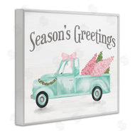 Stupell Studio | Pink Turquoise Christmas Truck