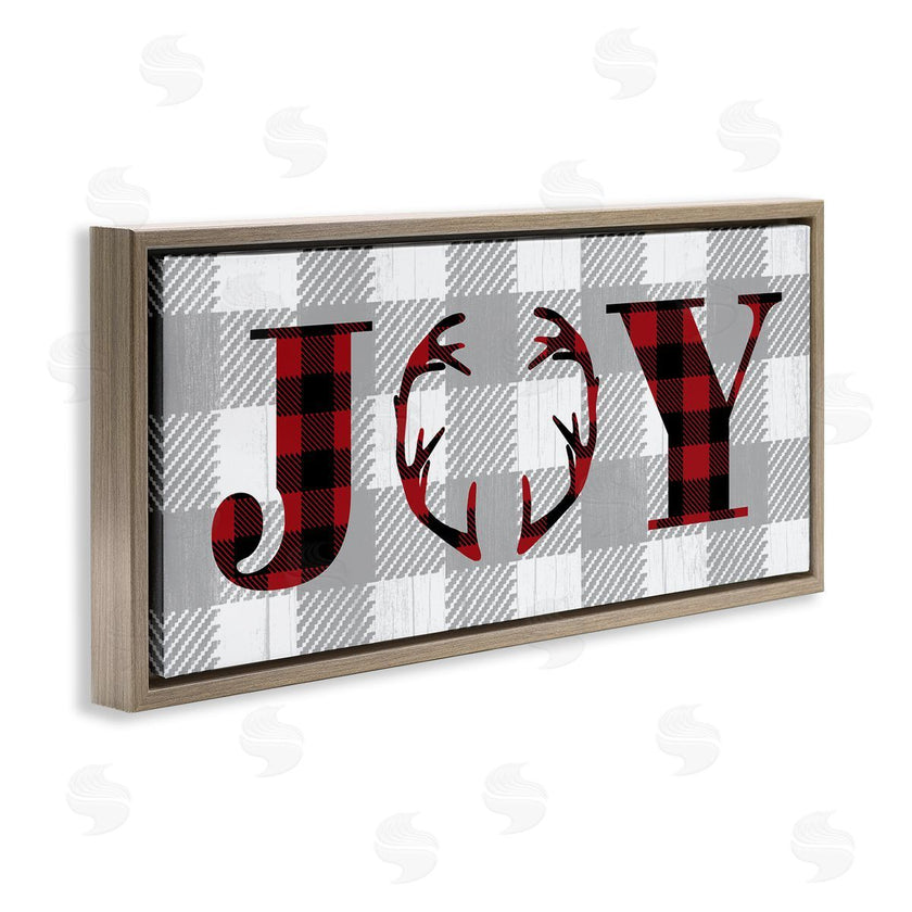 Stupell Studio | Joy Antler Buffalo Plaid Design