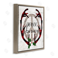 Stupell Studio | Rustic Peace on Earth Holiday Plaid Antlers
