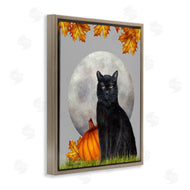 Sheri Hart | Black Cat Full Moon and Pumpkins