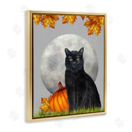 Sheri Hart | Black Cat Full Moon and Pumpkins