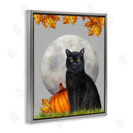 Sheri Hart | Black Cat Full Moon and Pumpkins