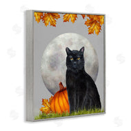 Sheri Hart | Black Cat Full Moon and Pumpkins
