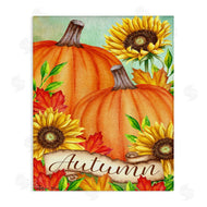 Sheri Hart | Pumpkins with Sunflowers Red Leaves