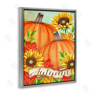 Sheri Hart | Pumpkins with Sunflowers Red Leaves