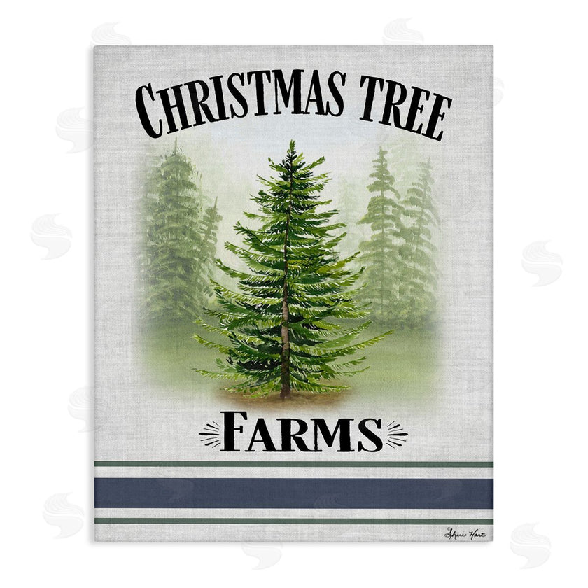Sheri Hart | Traditional Christmas Tree Blue Stripe