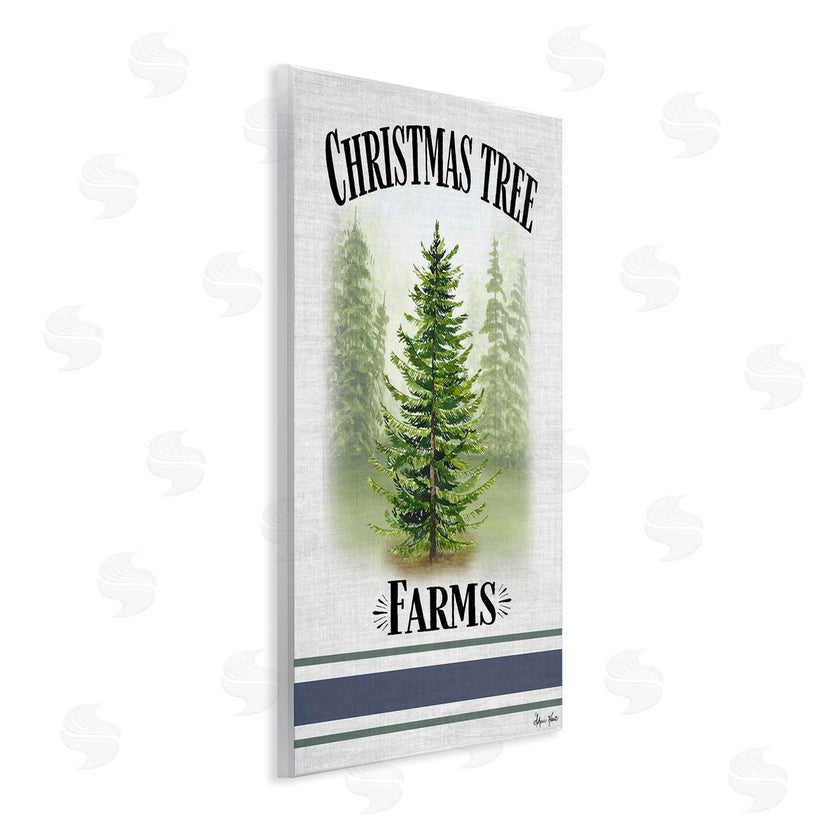 Sheri Hart | Traditional Christmas Tree Blue Stripe