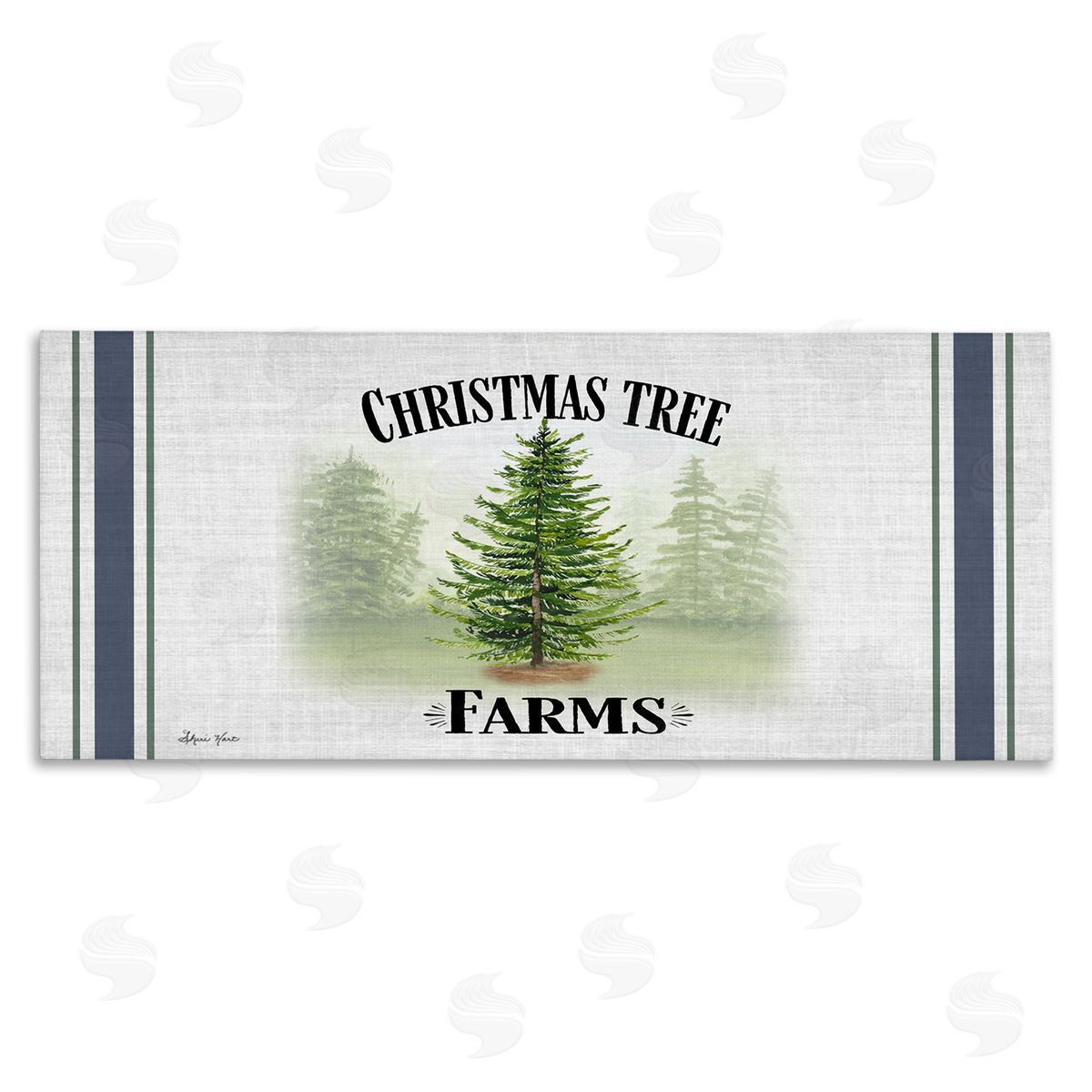 Sheri Hart Charming Christmas Tree Forest Canvas Wall Art